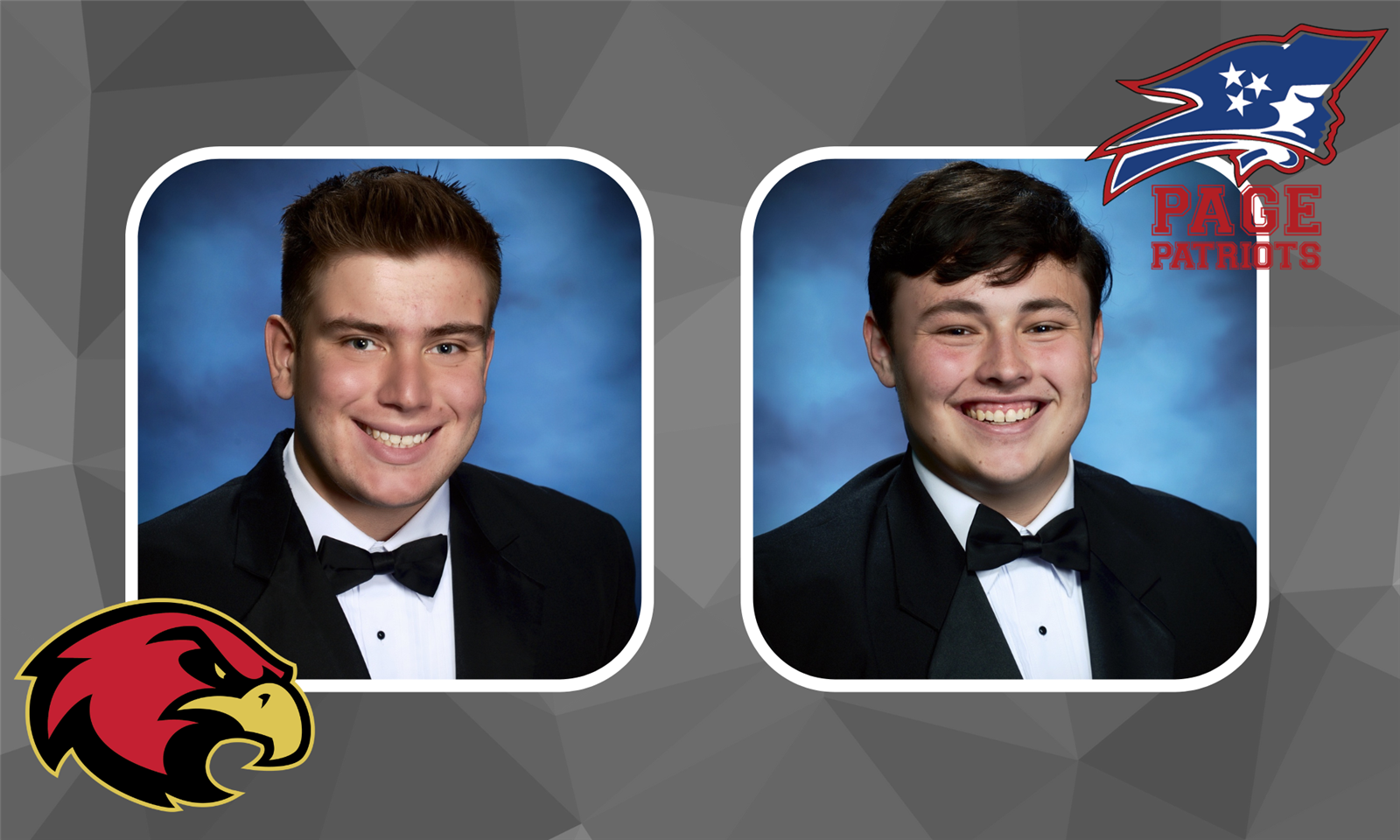 Two high school students smile